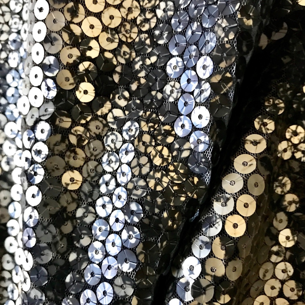 CALVIN KLEIN Sexy Silver Sequin Dress Sz L - Picture 5 of 6